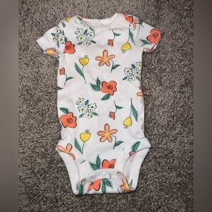Carter's Floral Bodysuit in Orange and Yellow
